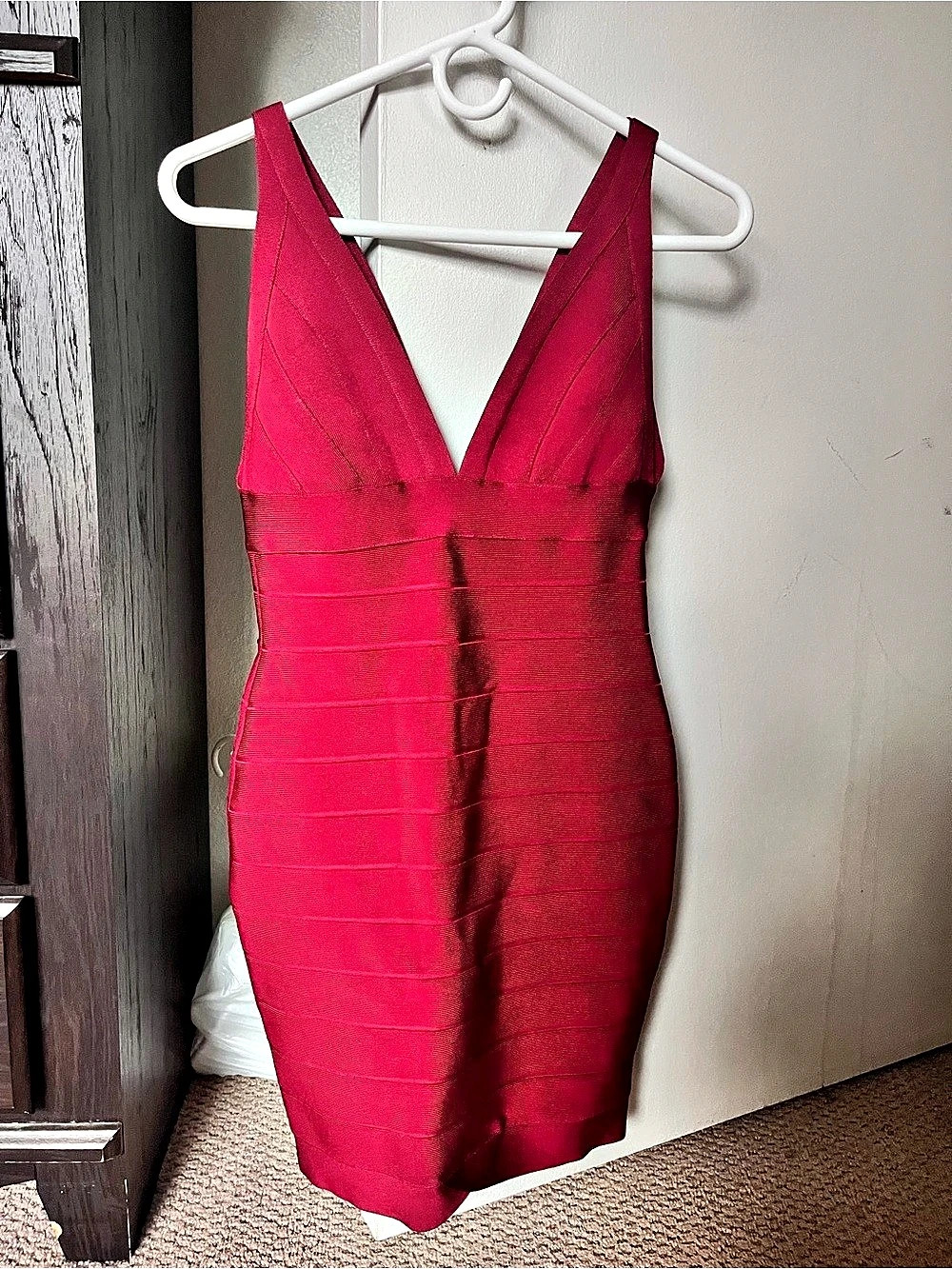 Authentic Hervé Léger Heavy Bandage Dress - Deep Red - Medium